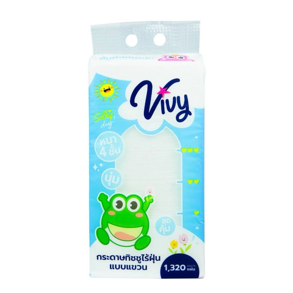Vivy วีวี่ ทิชชู่แขวนผนัง ทิชชู่ดึง 1320 แผ่น ยกหิ้ว (ไม่แถมตะขอ)