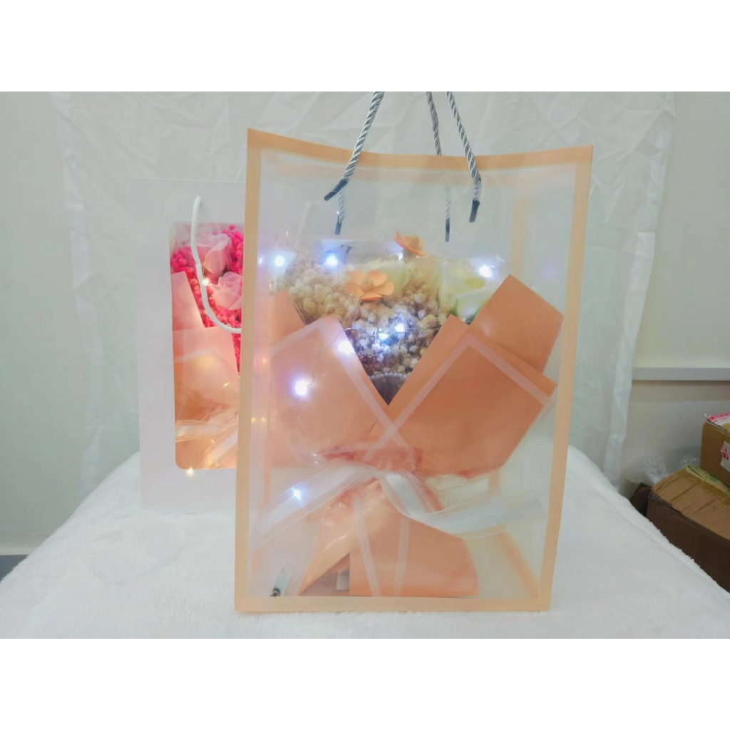 พร้อมส่งจากไทย..พร้อมส่ง ถุงกระดาษ สีใสด้านหน้า ถุงใส่ของ หูหิ้วกระดาษช่องหน้าต่าง กระเป๋ากระดาษของขวัญ ราคา ถูกที่สุด ดีลบีเคเค แกลเลอรีภาพที่ 5