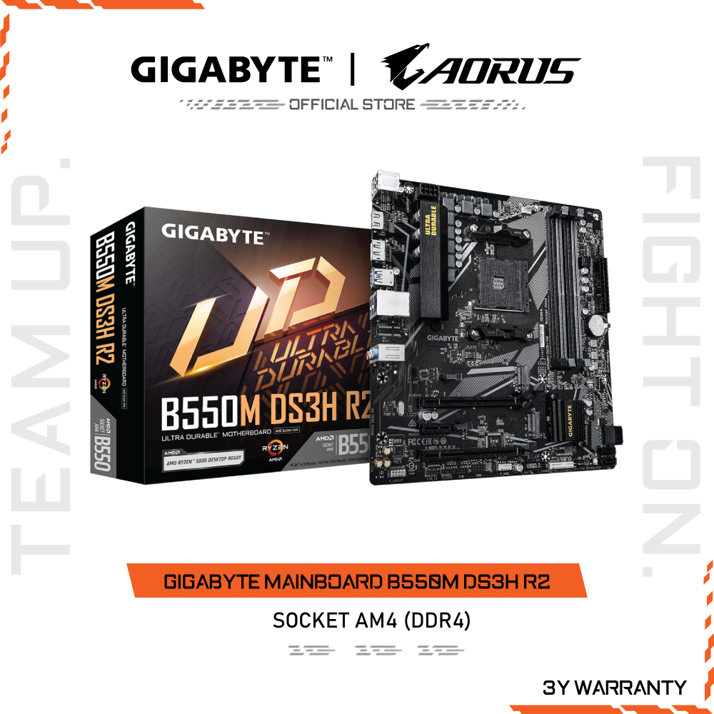 GIGABYTE MAINBOARD B550M DS3H R2 เมนบอร์ด B550M DS3H R2-1.0