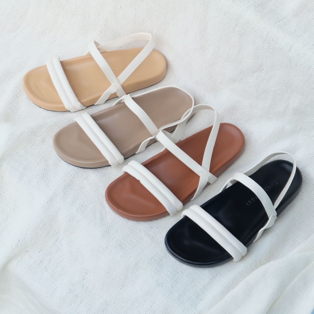 💫OHODOODEE💫 รองเท้าไบเคนรัดส้นเท้า สายคาดหนังสีขาวละมุน (พร้อมส่ง) - รูปที่ 6