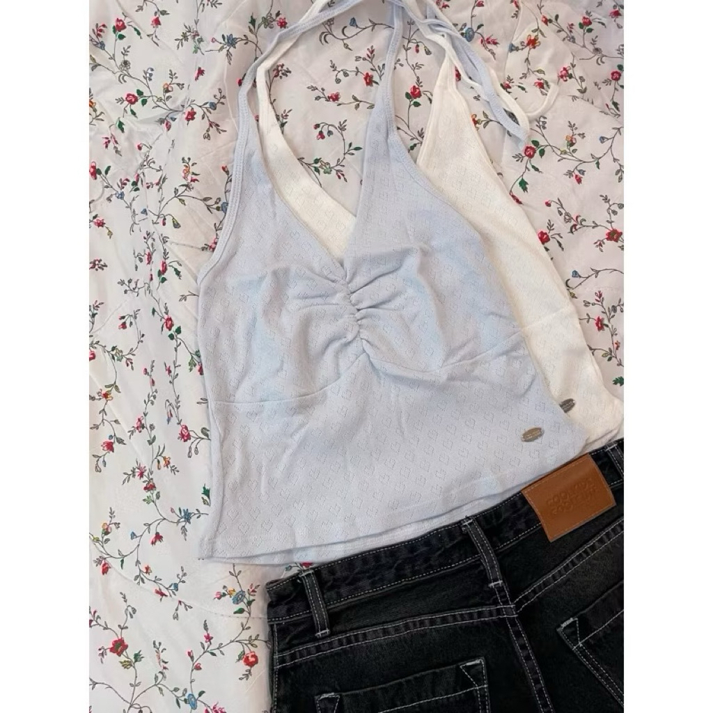 ส่งต่อ Coolkids.Coolcute | Babe Top เสื้อคล้องคอ ผ้า Cotton ลายฉลุ