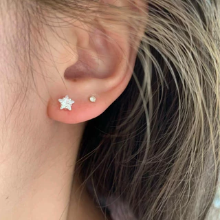 ⭐️ มีส่งด่วน⭐️ ต่างหูเงินแท้ ต่างหูเงิน รูปดาว 1คู่ พร้อมส่ง