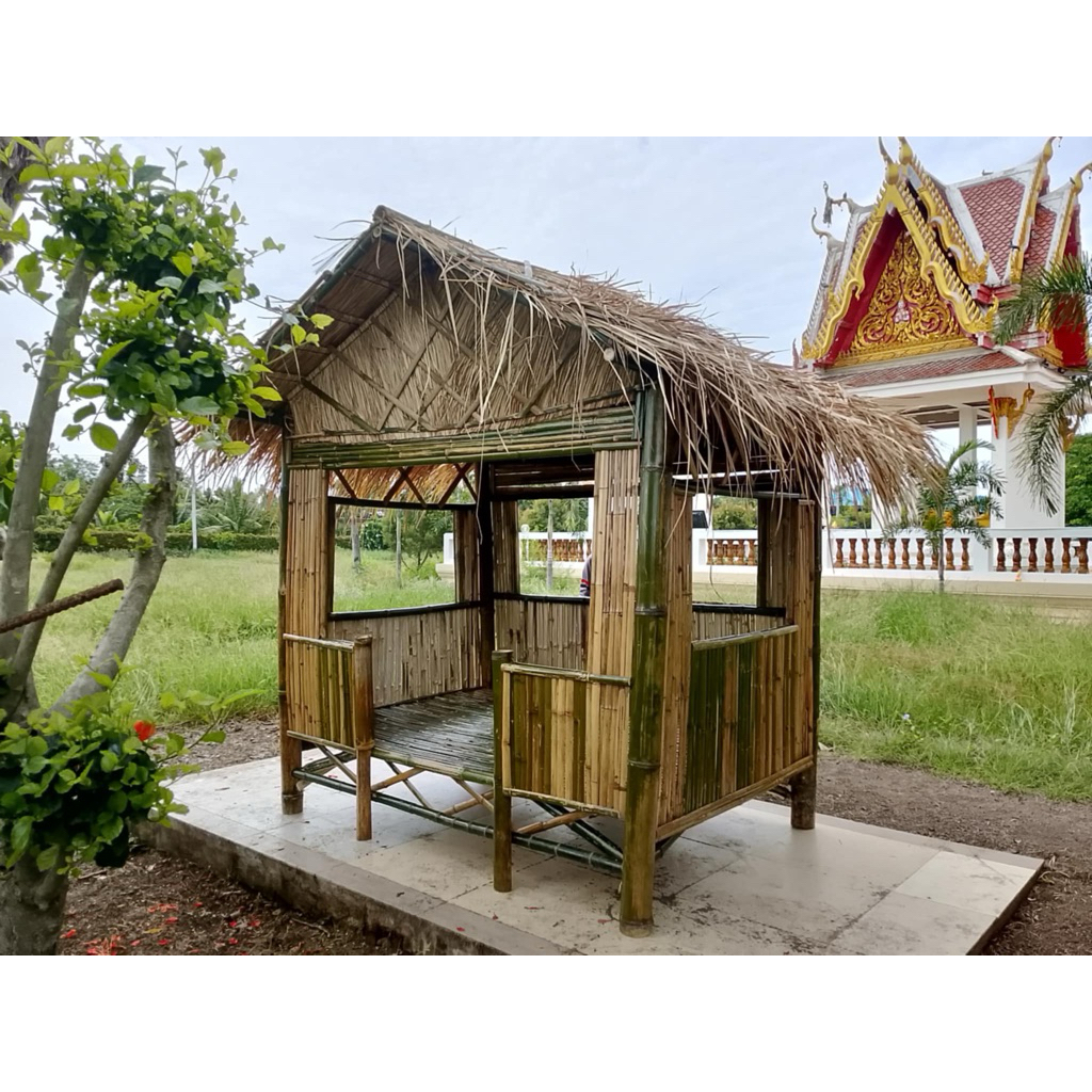 ศาลาไม้ไผ่ กระท่อมไม้ไผ่ ซุ้มไม้ไผ่ น้อย มีฝา 2.10*1.50 เมตร