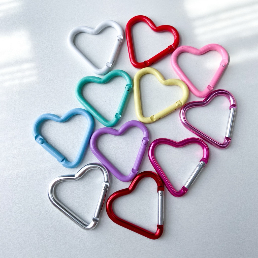 ♡ พร้อมส่ง | Heart Carabiner พวงกุญแจ ตะขอ หัวใจ