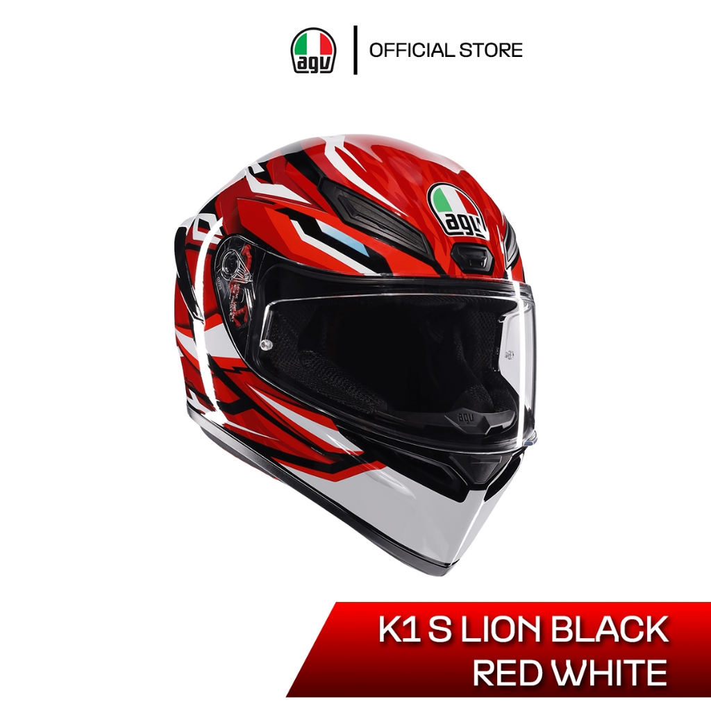 หมวกกันน็อค AGV K1 S / LION BLACK RED WHITE