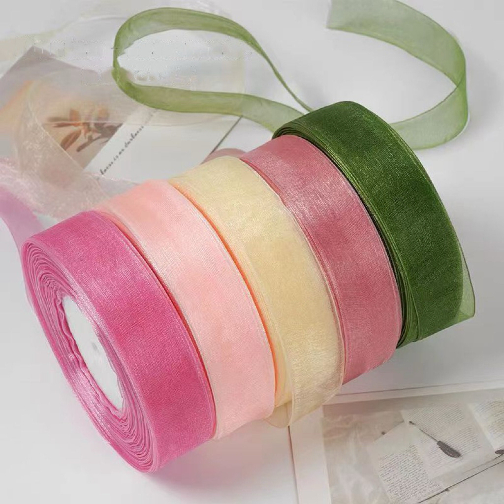 สินค้าพร้อมจัดส่งในไทยครับ ริบบิ้นโปร่ง ขนาดกว่าง 2.5ซม ยาว 45เมตร สินค้าพร้อมจัดส่งในไทยครับ