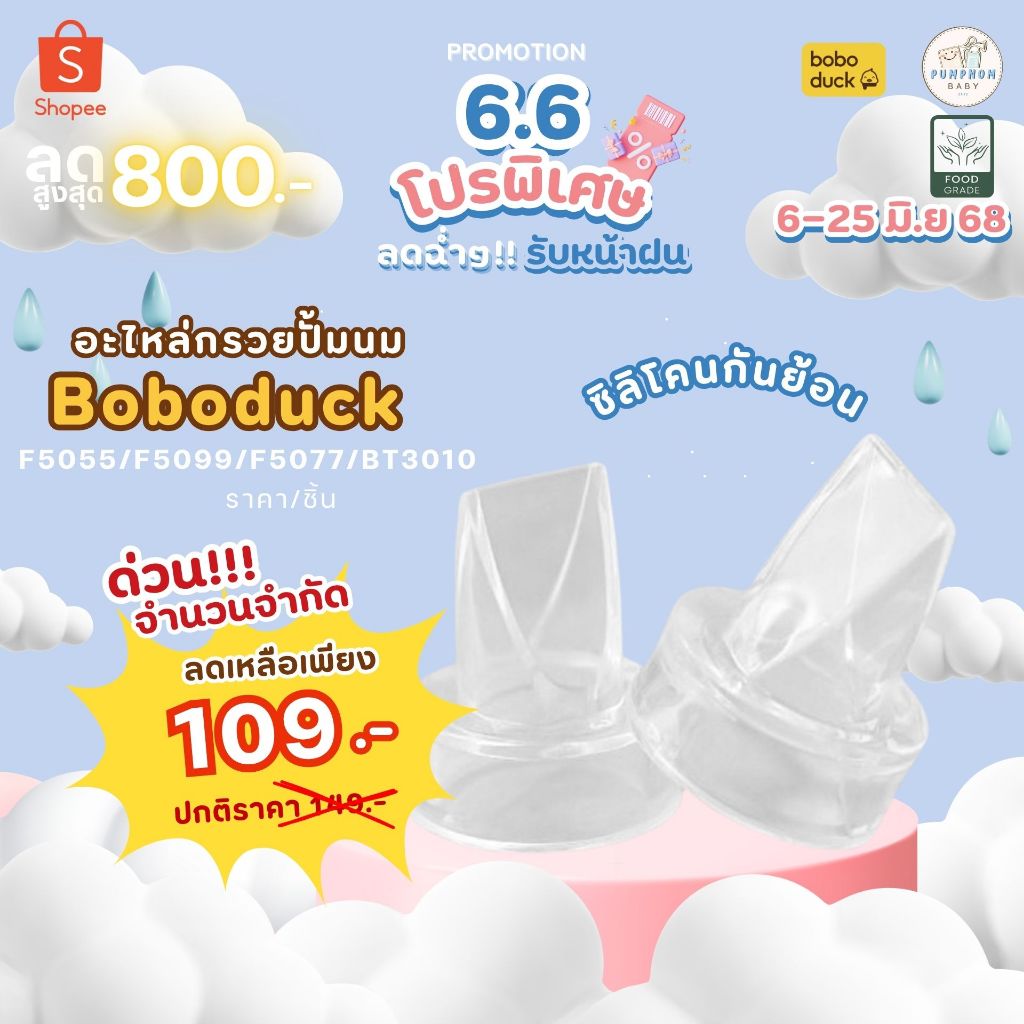 ปากเป็ดอะไหล่เครื่องปั้มนมboboduck/ชิ้น ของแท้ พร้อมส่งในไทย