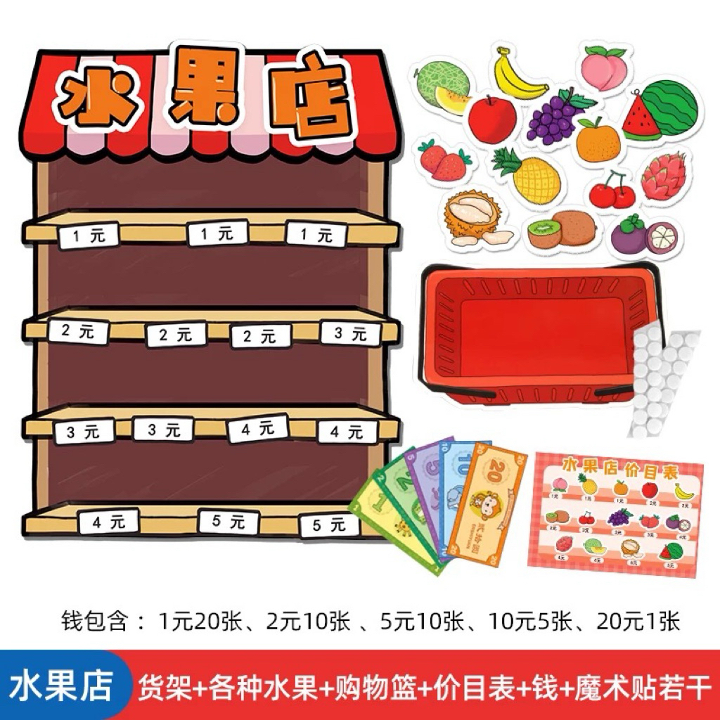 สื่อการสอน 🛒🛍️ชุดจำลองร้านค้าต่างๆในภาษาจีน ฝึกท่องศัพท์สินค้าภาษาจีน พร้อมฝึกคิดเลขสถานการณ์ เซ็ตใหญ่พร้อมอุปกรณ์เสริม