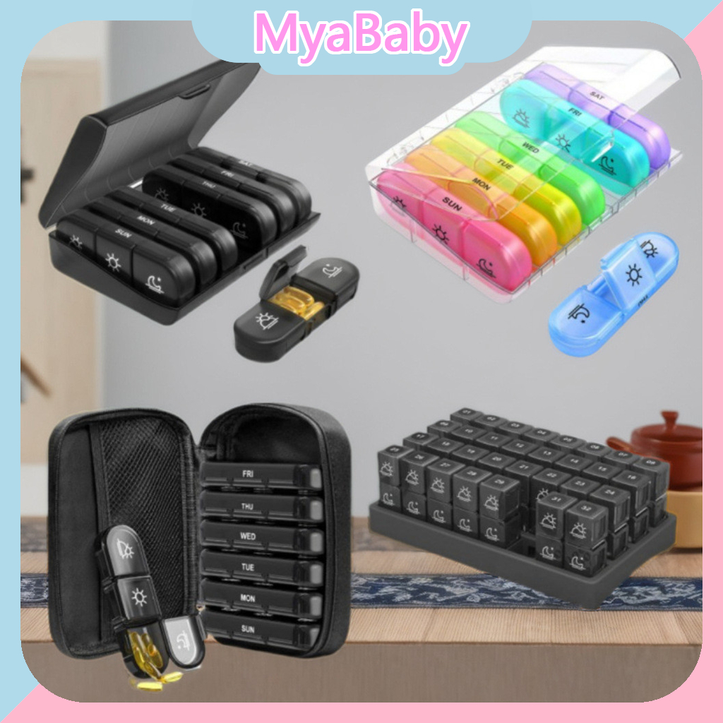 กล่องยาพกพากันแสง 7 วัน/แบ่งช่อง เช้า กลางวัน เย็น ป้องกันการจ่ายยาผิด/กล่องยา 3 มื้อต่อวัน สำหรับผู้สูงอายุ