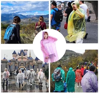 C107 เสื้อกันฝนแบบใช้แล้วทิ้ง สะดวกพกพา ขนาดฟรีไซส์ น้ำหนักเบา กันน้ำ ใส่ได้ทั้งชายหญิง