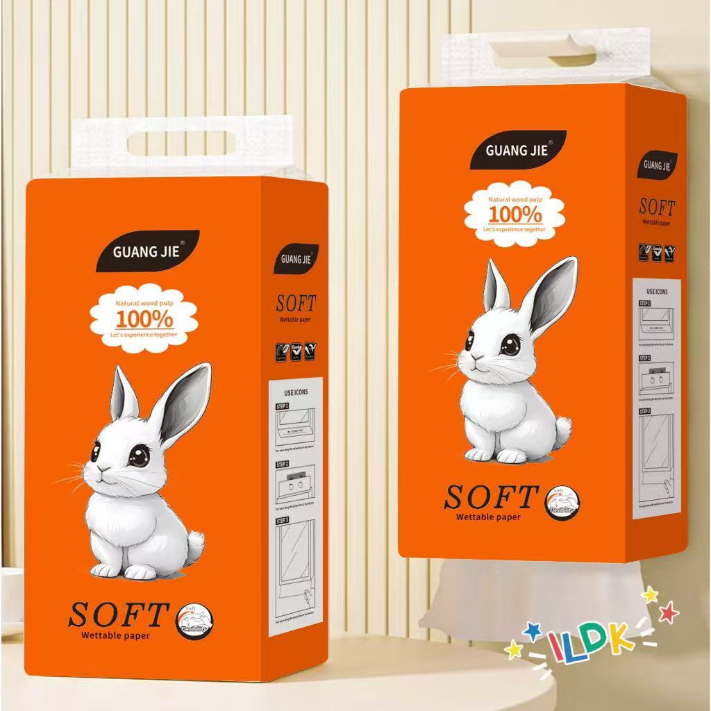 1LDK🌈พร้อมส่ง🌈กระดาษทิชชู่ส้มแบบแขวน 1 ห่อ แบบดึง แขวนผนังได้ DB