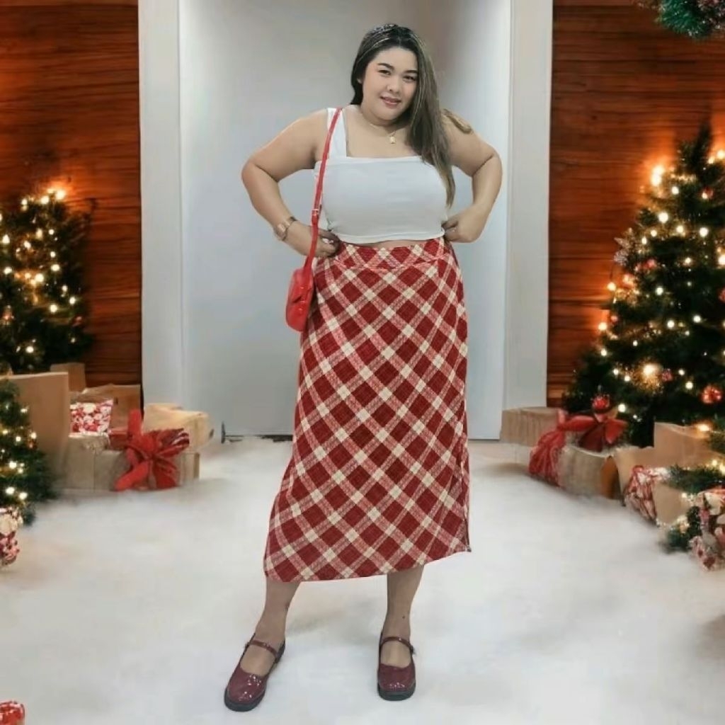 กระโปรงเชอรี่ไม่มีซับในนะคะ กระโปรงงานสาวพลัสไซส์น่ารักมากค่าา