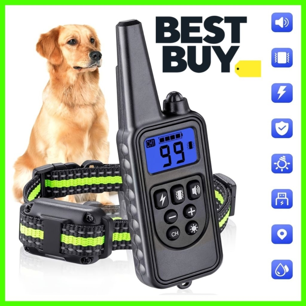 SALE ปลอกคอฝึกสุนัขไฟฟ้า สําหรับฝึกสุนัข Iรุ่นรีโมทคอนโทรลควบคุมระยะไกลปรับได้1-99ระดับ จอ LCDมีสาย2แบบ