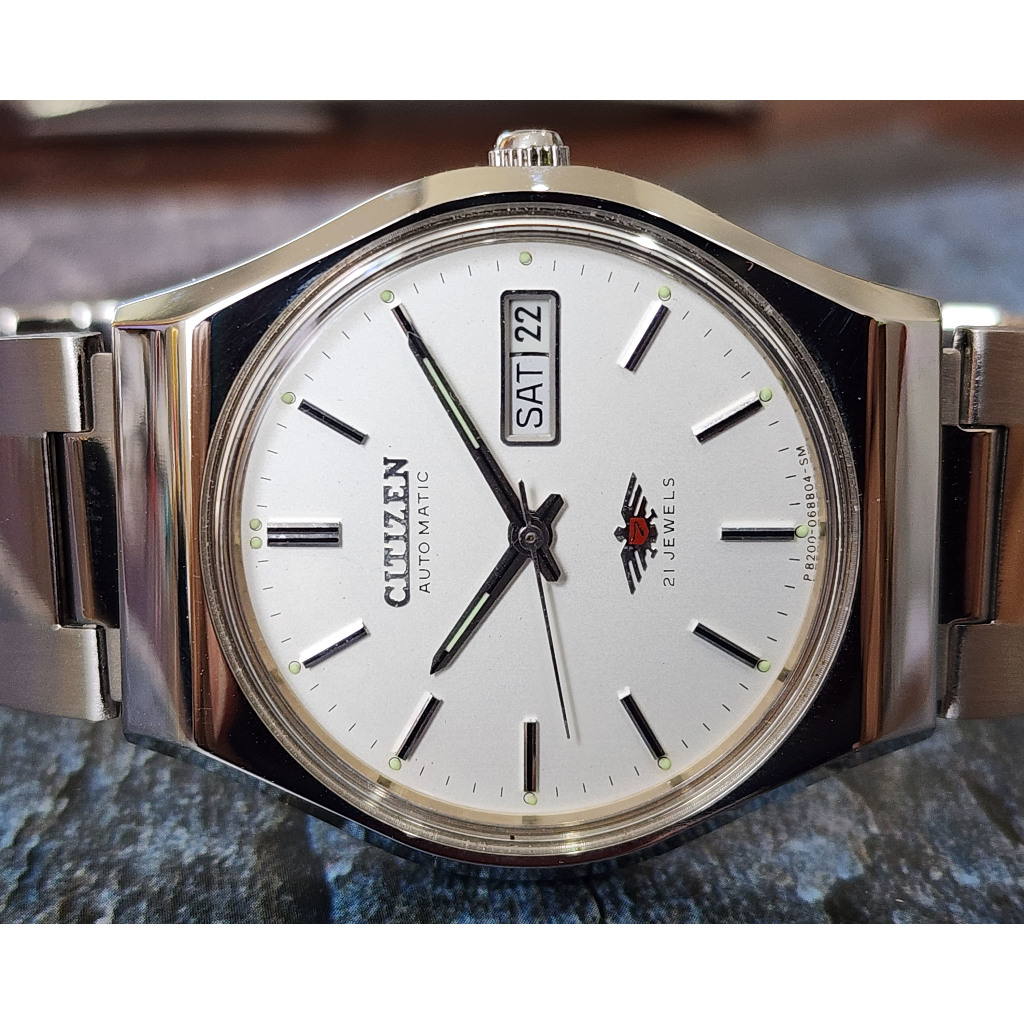 นาฬิกา citizen automatic รุ่นเก่า สภาพเก่าเก็บ สวยๆ เดิม ๆ เดินปกติ 51-8093