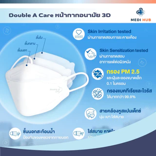 Double A Care หน้ากากอนามัยทางการแพทย์ 3D V-SHAPE SOFT FIT แมส