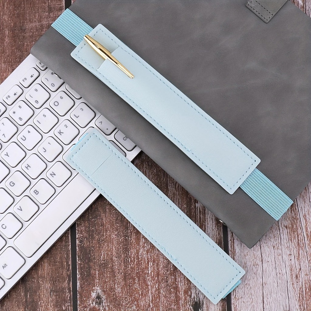 กระเป๋าใส่ปากกา หนัง PU ยืดหยุ่น ปรับได้ 8-1.5 นิ้ว สําหรับติดสมุด