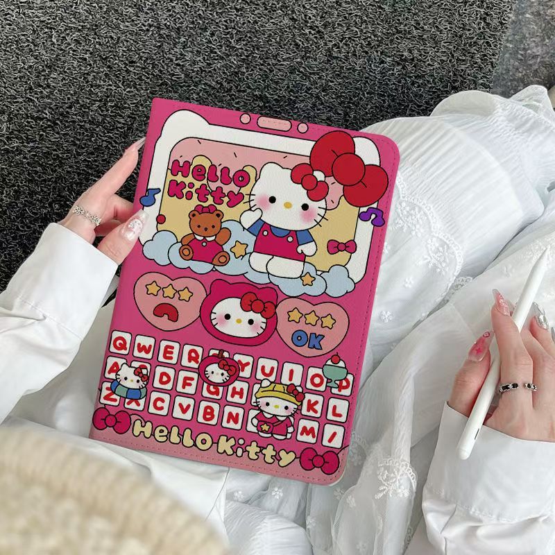 24 ชั่วโมง เคสป้องกัน iPad หมุนได้ 360°ลาย KITTY สุดน่ารัก เหมาะกับ Air7 Air6 Air8 11 ​​Gen12 Gen10 ราคา ถูกที่สุด ดีลบีเคเค แกลเลอรีภาพที่ 2