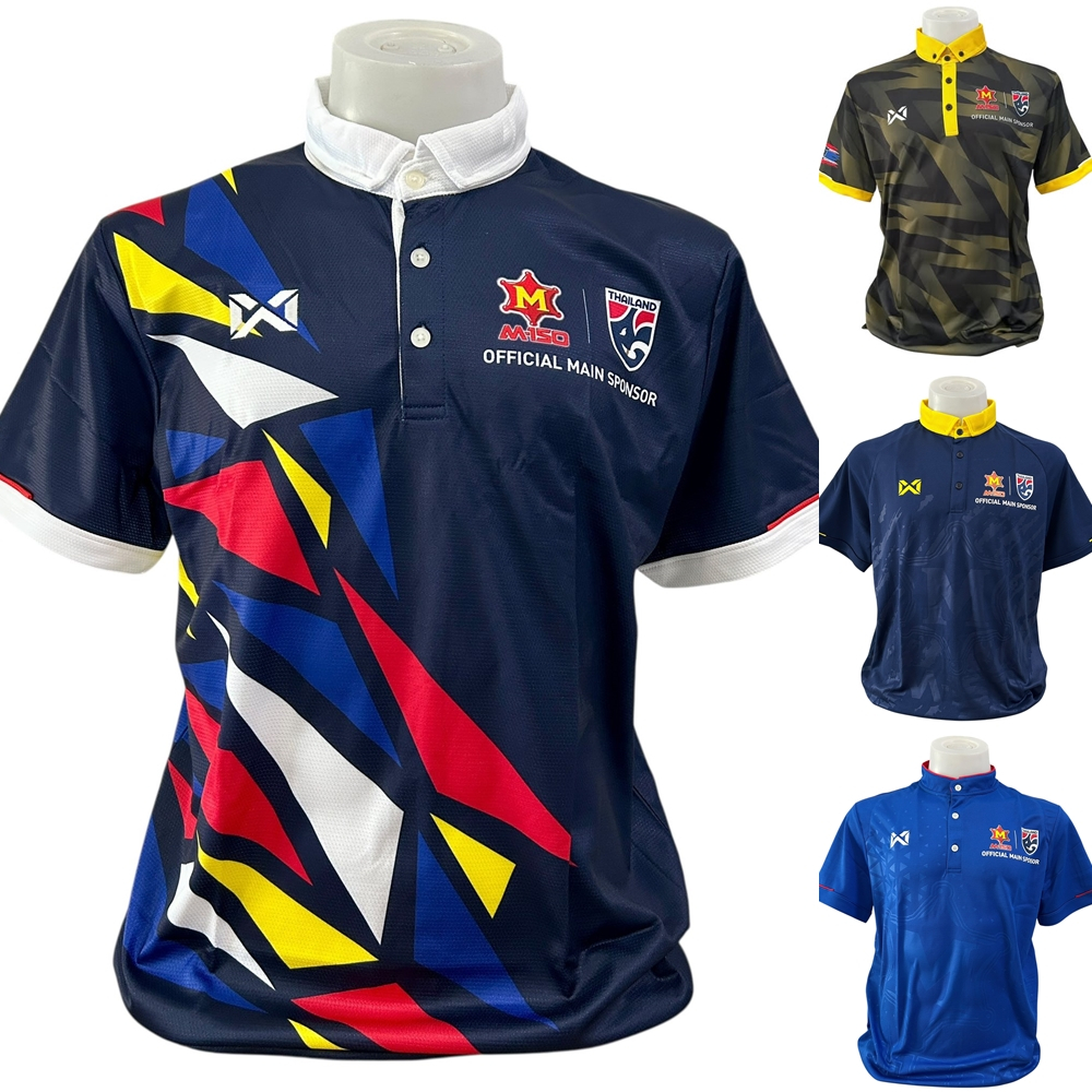 ของแท้ เสื้อ โปโล M150 x ช้างศึก ฟุตบอลทีมชาติไทย ลายใหม่ ล่าสุด WARRIX M150 x FOOTBALL THAILAND NAT