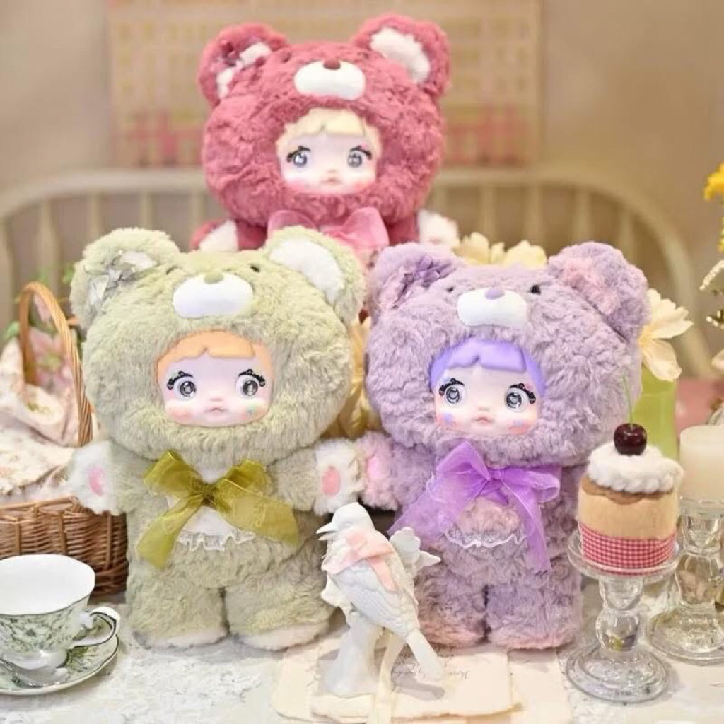 Nommi 400% Goodnight Bear Series Plush Blind Box Figures Mystery Box Toys🩷💜