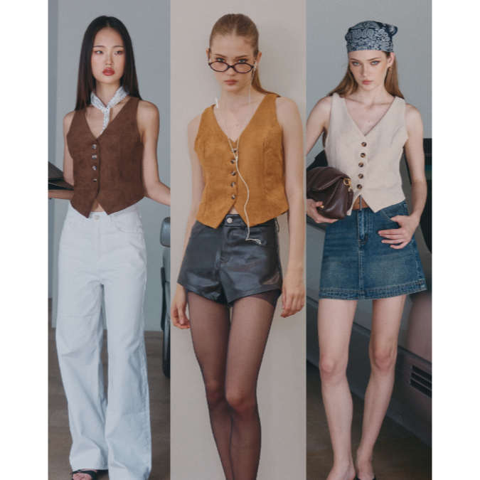 MALIMAYS - Frankie Suede Vest เสื้อกั๊กผ้าหนังกลับ