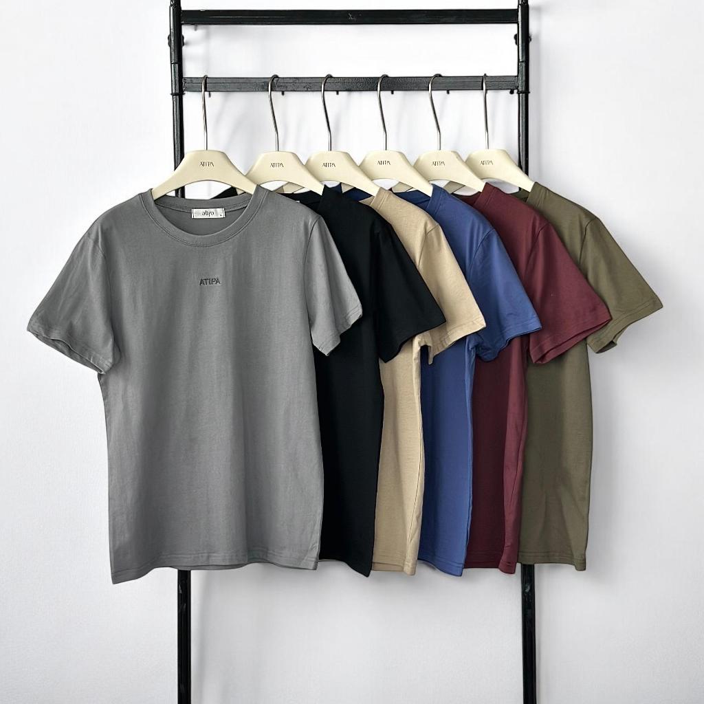 Atipashop - TEE MINIMAL เสื้อยืด คอกลม แขนสั้น ปักโลโก้ ทรงสวย มีหลายสี