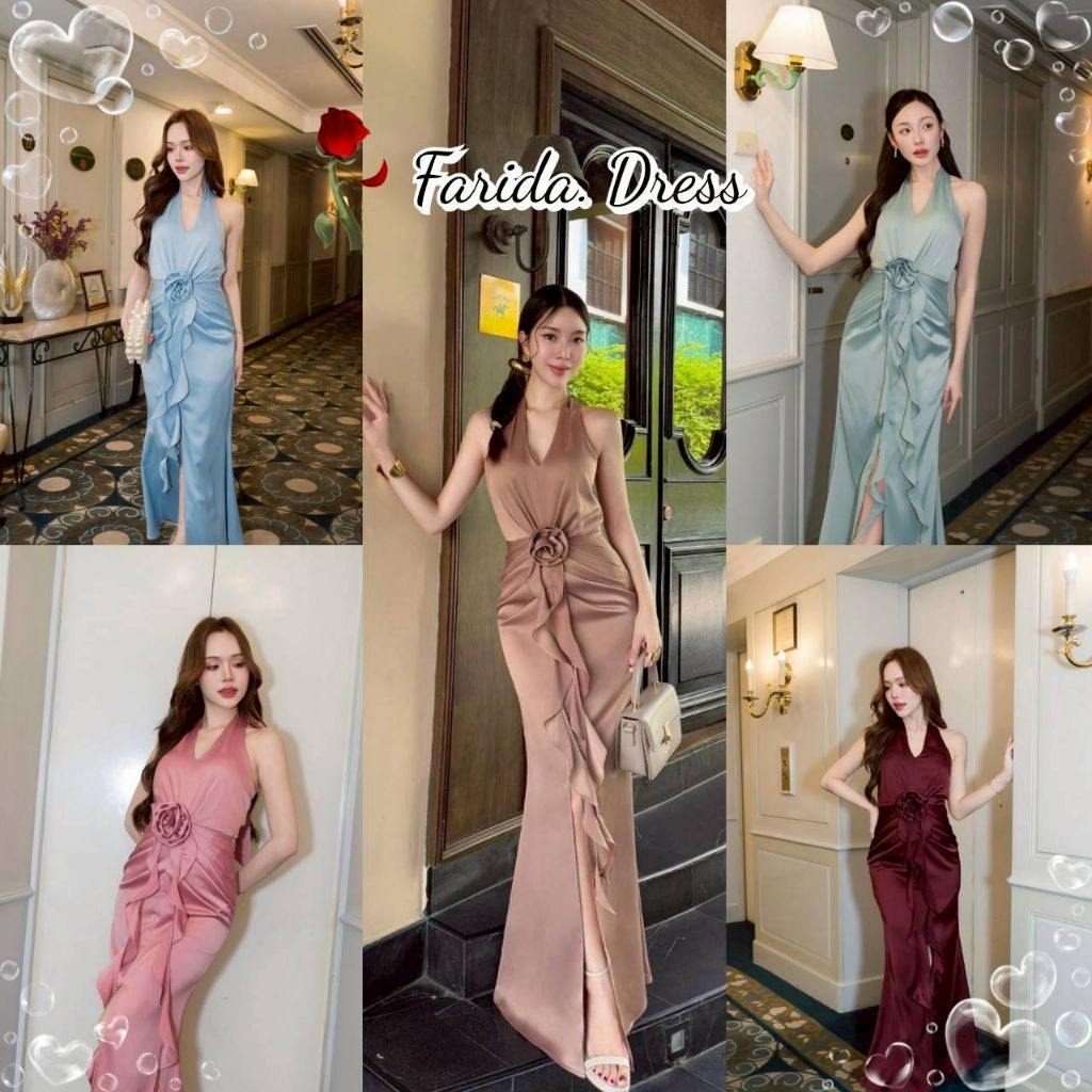 ชุดไปงานแต่ง ชุดไปงาน แต่งงาน ชุดออกงาน ชุดราตรี TP056 เดรสยาว พร้อมส่ง S M L XL 2XL งานแต่งงาน Woman