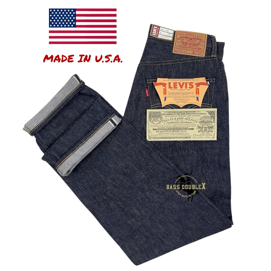 กางเกงยีนส์ Levi's LVC 1955 ริมแดง 501xx Made in USA