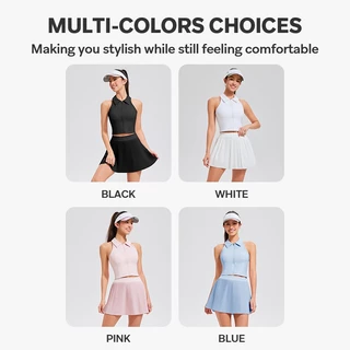 Cosleaf เสื้อกั๊กกีฬาขี่ม้า เทนนิส ดีไซน์คอปกซิปเต็มตัวใส่ง่ายมีฟองน้ำในตัวใส่ได้ทุกโอกาสแมทง่ายจบได้ในตัวเดียว