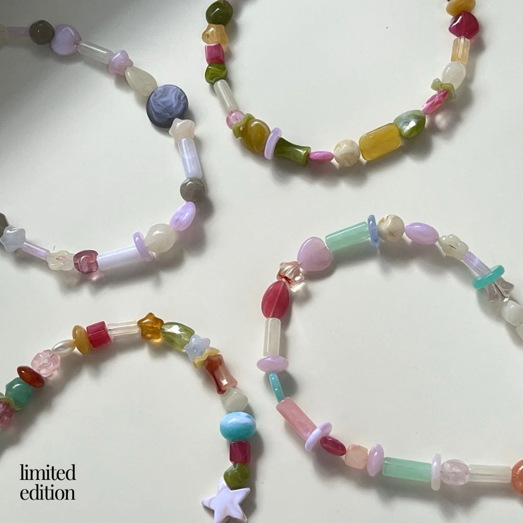 SMB - สร้อยคอลูกปัดเรซิ่นสุดน่ารัก Jelly Necklace🩵🧤👛🎒