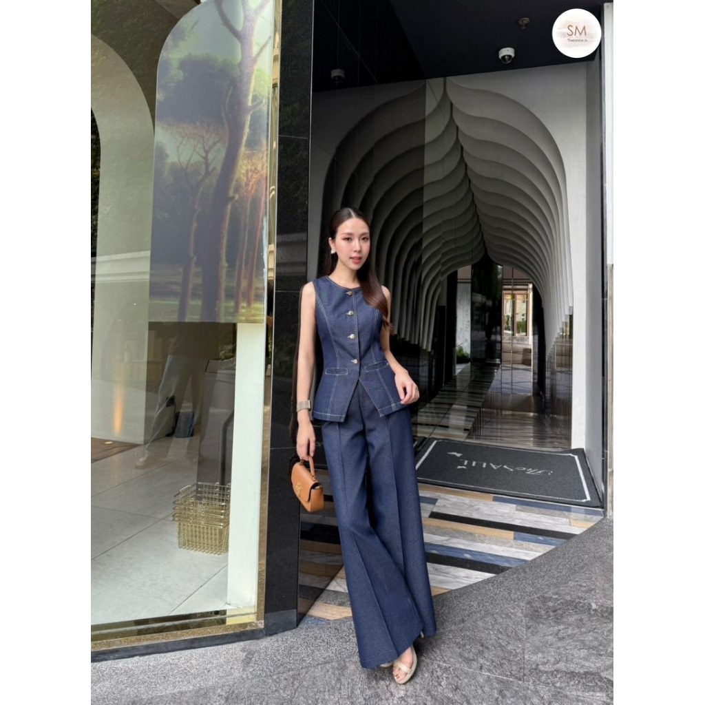 Shimmer ชุดเซ็ตเสื้อ+กางเกงขายาวผ้ายีนส์ - รูปที่ 2