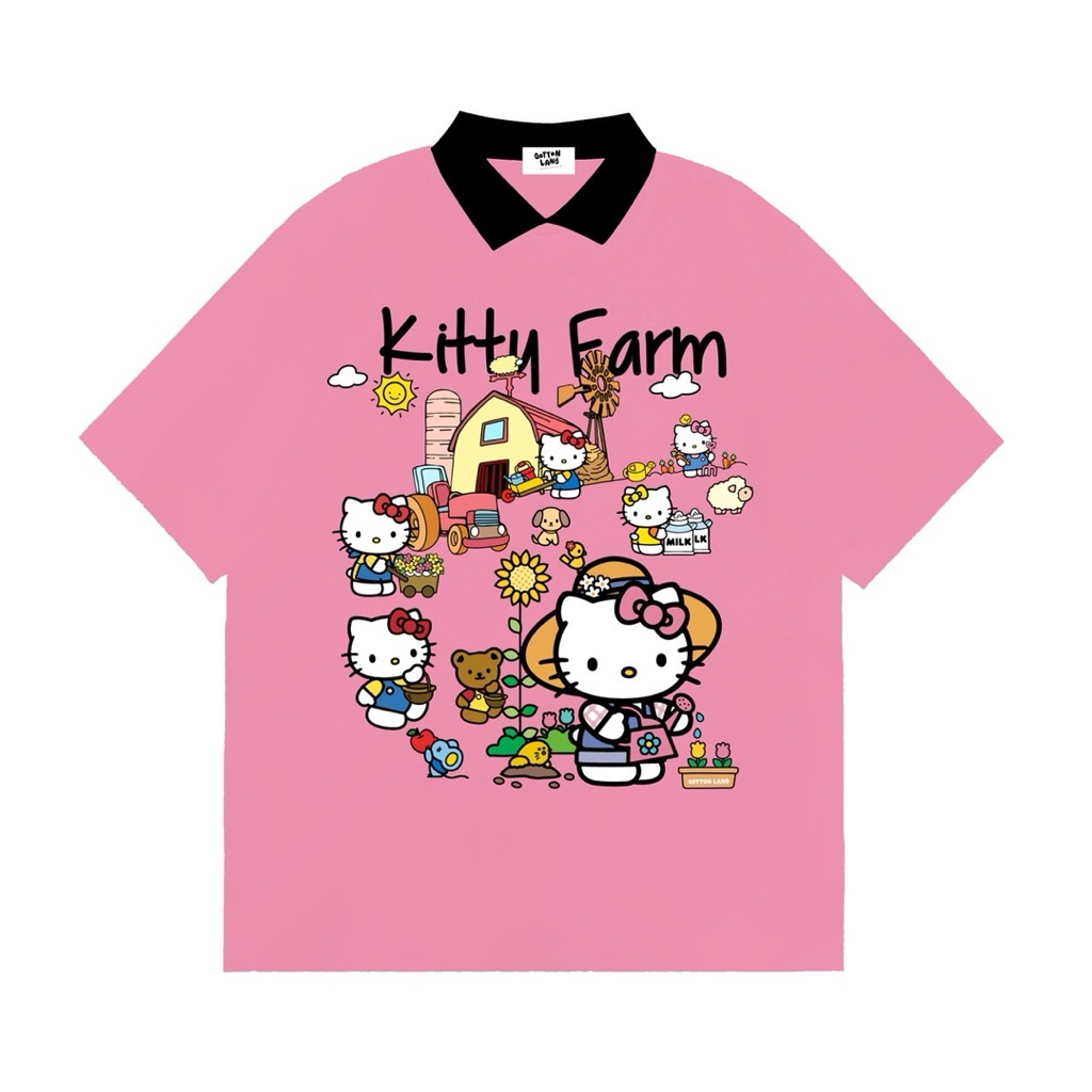 เสื้อยืดOversize(QottonLand)คิตตี้ฟาร์ม