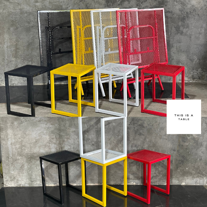 โต๊ะและเก้าอี้หน้าตะแกรงเหล็ก ราคาโรงงาน คุณภาพดี