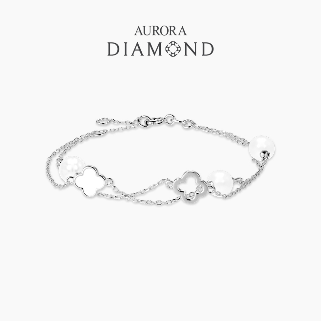 Aurora Diamondสร้อยข้อมือมุกเเท้ Bright Pearl Collection (DBPL008)