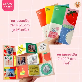 แก้มตุ่ยคราฟต์ Fruity - DIY การ์ดป๊อบอัพลายผลไม้ Fruit Garden ทำง่ายมาก การ์ดวันเกิด การ์ดวันครบรอบ