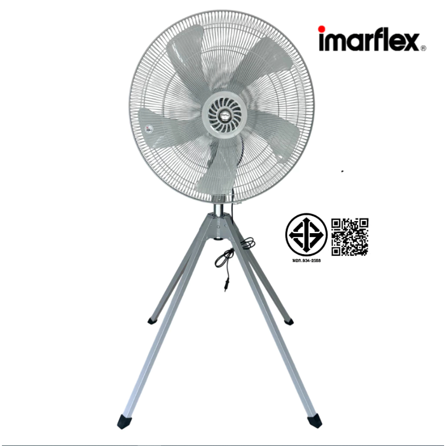 IMARFLEX  พัดลม  สีเทา รุ่นใหม่  อุตสาหกรรม 4 ขา ใบพัดพลาสติค 24 นิ้ว KS-F600