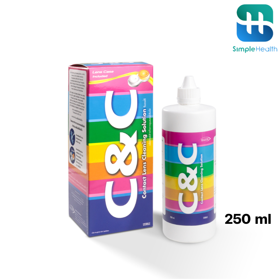 Simple health น้ำยาล้างคอนแทคเลนส์ ฆ่าเชื้อโรค ชะล้างคราบสิ่งสกปรก (ห้ามหยอดตา) 250ML