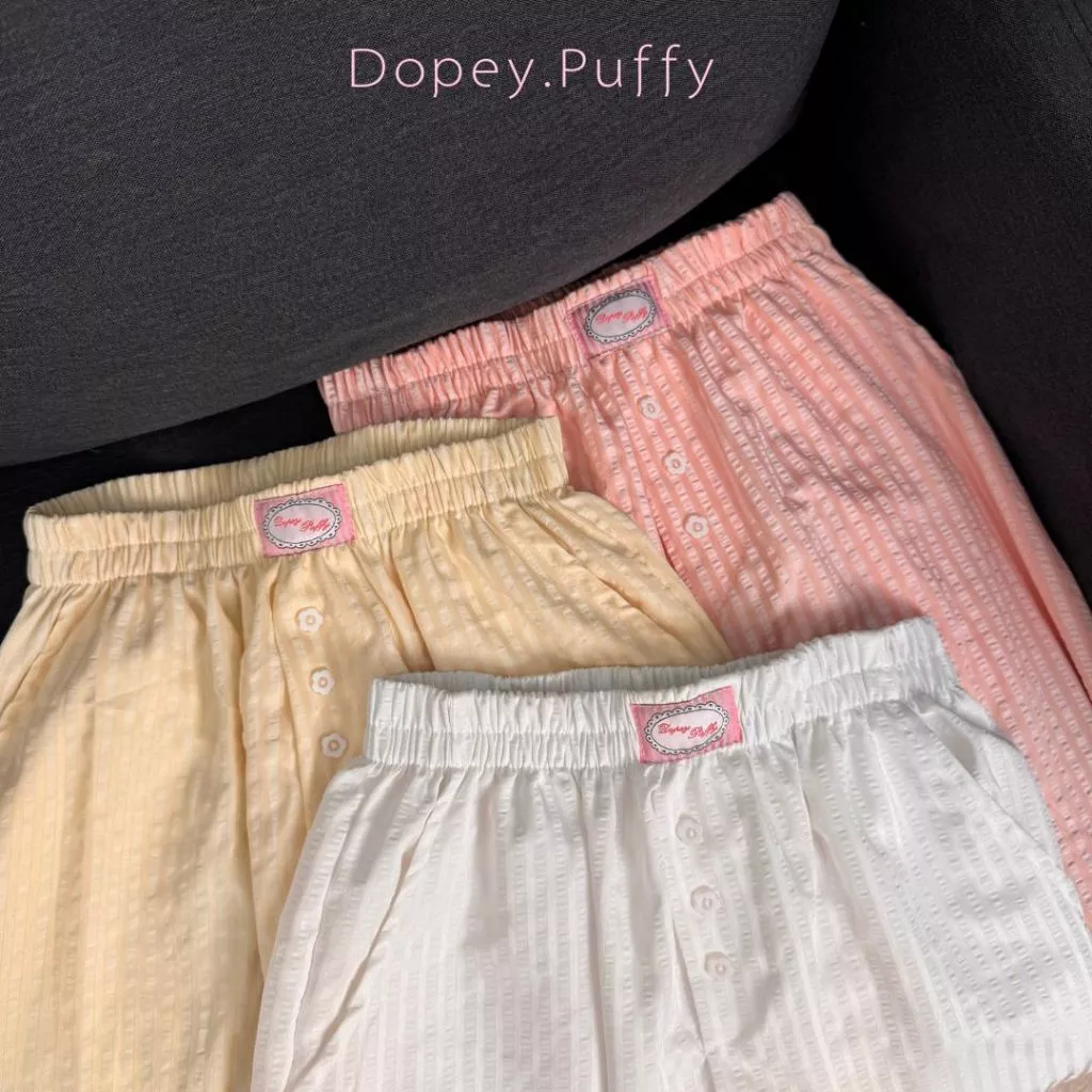 Dopey.Puffy / Luna Pants กางเกงขายาวลายทาง ผ้า cotton (A03)