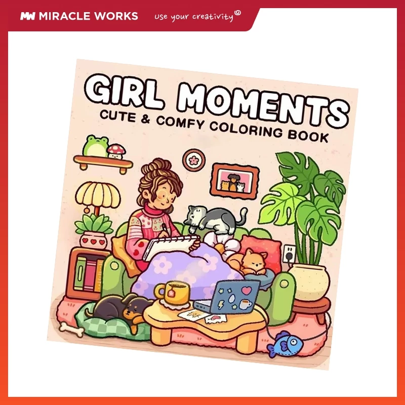 MW สมุดระบายสี หนังสือภาพวาดกราฟฟิตีเพื่อการศึกษา Doodles Book ผู้ใหญ่และวัยรุ่น Sticker Colouring Books Stationery