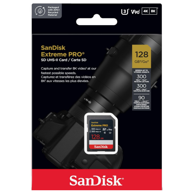 SanDisk 128GB Extreme PRO SDXC 300MB/s (2025)