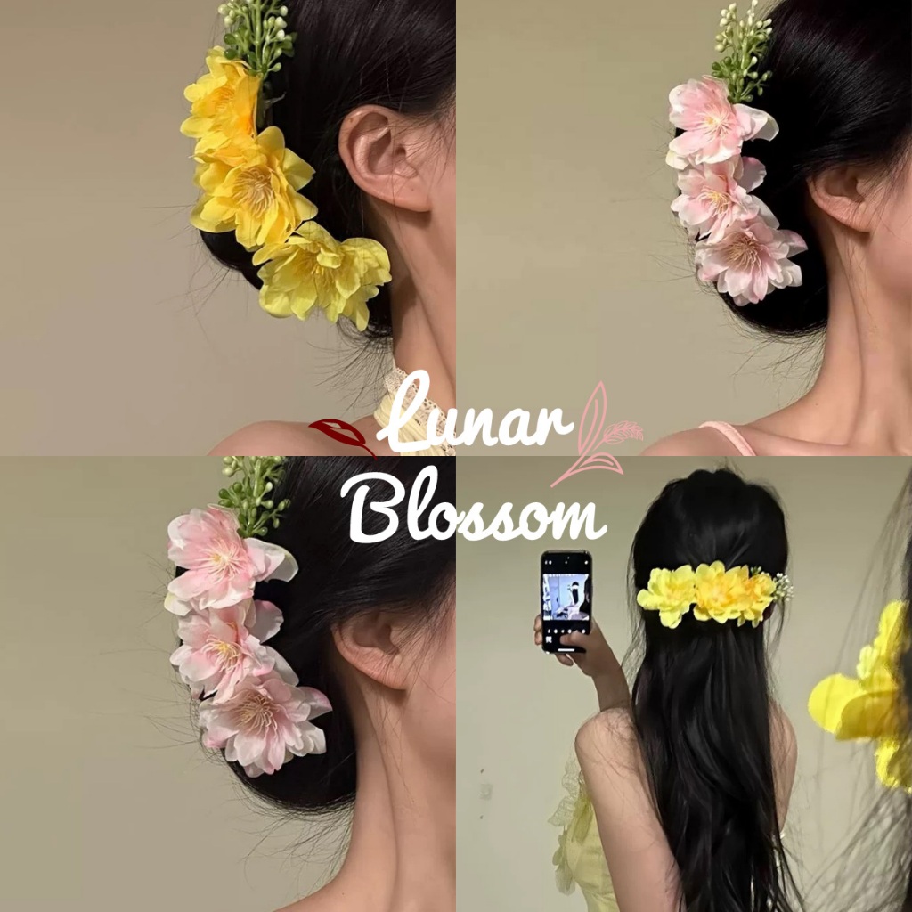 Lunar Blossom🌸กิ๊บติดผมลายดอกไม้🌸กิ๊บดอกไม้สไตล์โดปามีน สีสันสดใส พร้อมส่งจากไทย