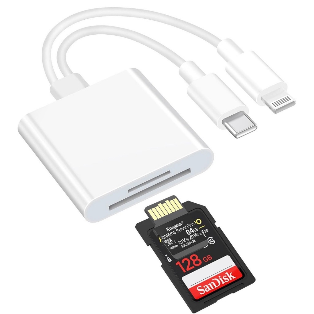 OTG Card Reader เครื่องอ่านการ์ด iOS / Type-C to SD+TF Card เปิดไฟล์ โอนถ่ายข้อมูลจาก SD Card Micro 