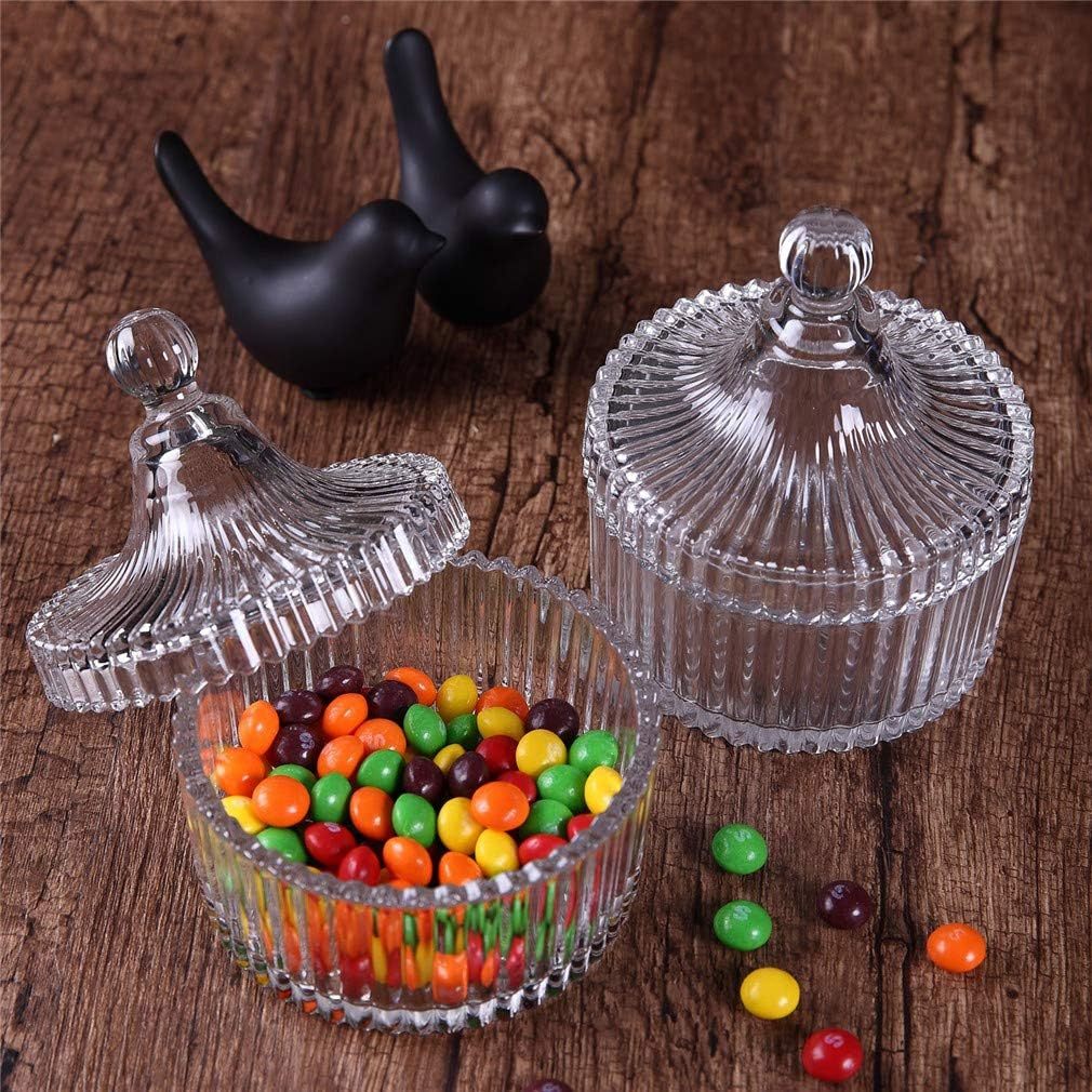 🛻พร้อมส่ง🛻 3219 ถ้วยแก้วคริสตัล + ฝาปิด  Candy jars. กระปุกอเนกประสงค์ กระปุกแก้ว