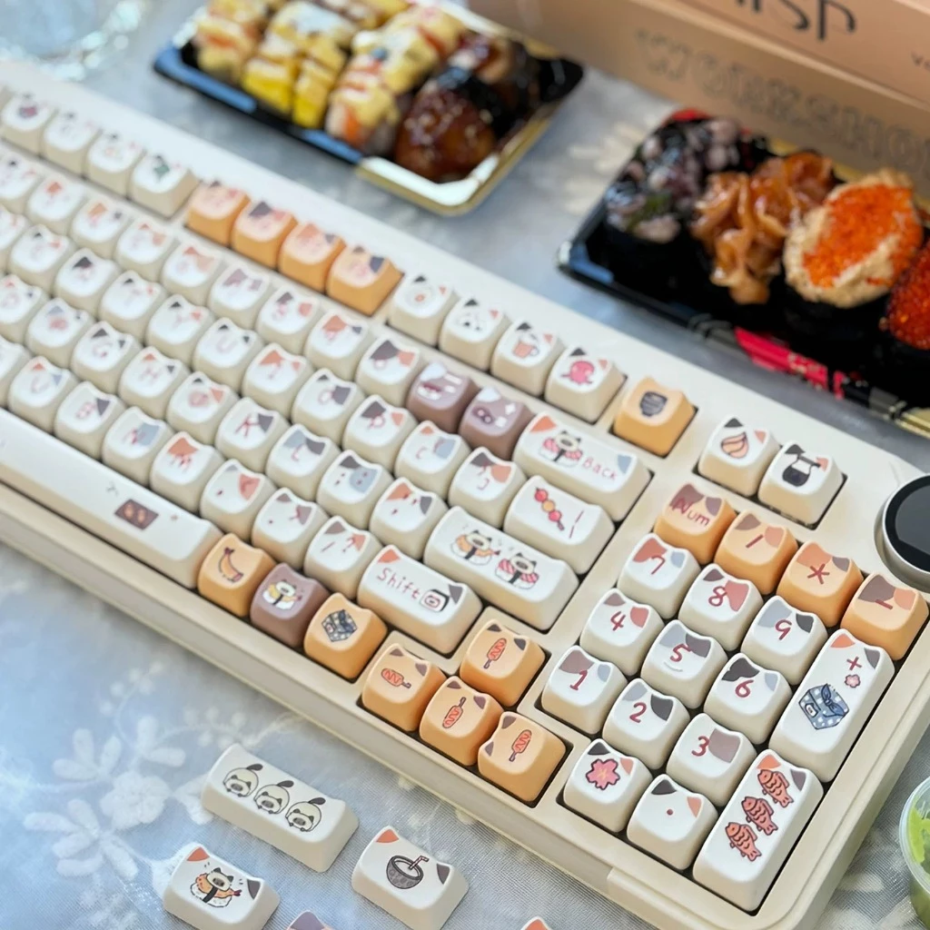 ⚡พร้อมส่งจากไทย⚡คีย์แคปไทย keycapแมว ใช้สำหรับ mechanical keyboardส่วนใหญ่