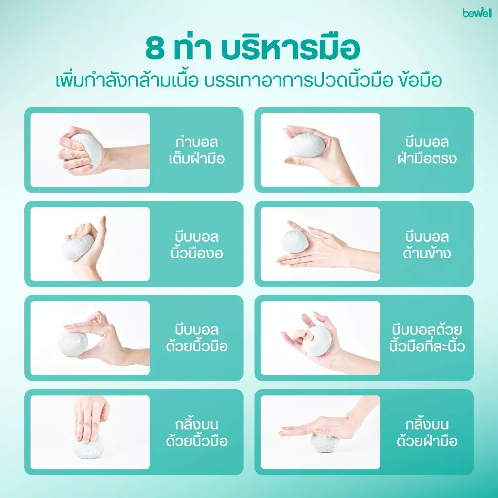 Bewell ลูกบอลบีบมือ เพื่อสุขภาพลดอาการนิ้วล็อค thumbnail 7