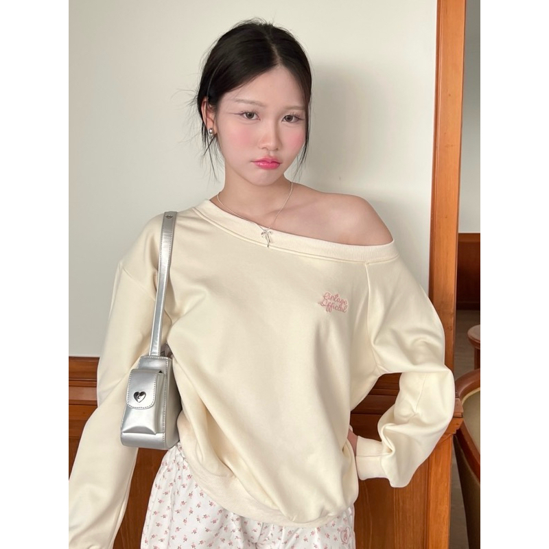 (New in pack) Cintage♡ CT2011 แขนยาวเว้าไหล่amuse897 💕 สี Cream(amuse)