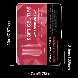 SOFT GEL -600ชิ้น มี15เบอร์ ครบไซส์ ตะไบโคนแล้ว ทำเล็บ