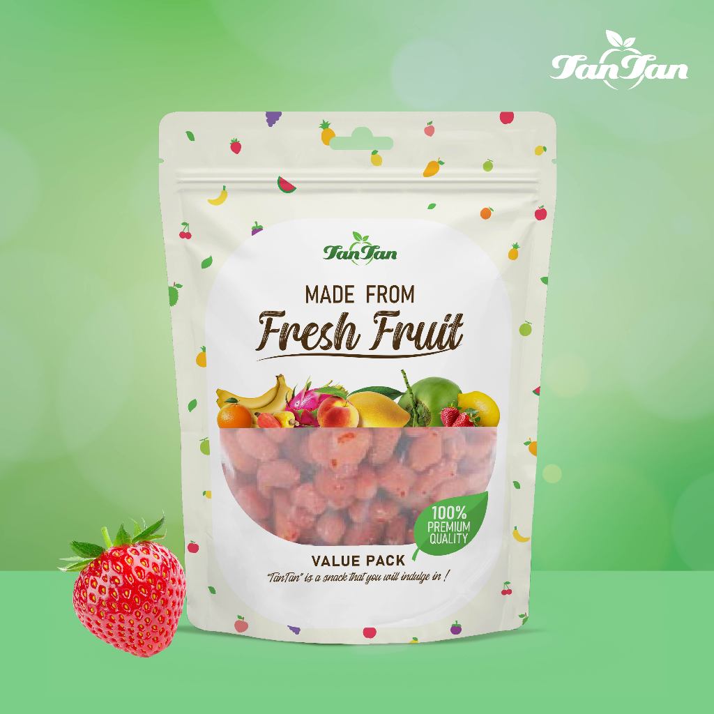 สตรอเบอร์รี่อบแห้ง สูตรน้ำตาลน้อย Dried Strawberry Low Sugar