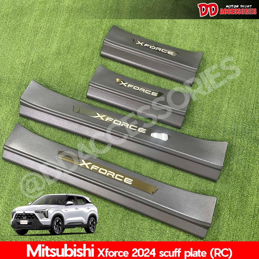 ชายบันได Mitsubishi Xforce ขอบดำ แบบไม่มีไฟ ครอบเต็ม 1 ชุด มี 4 ชิ้น RC