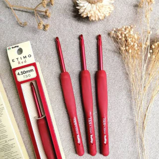 Tulip etimo red crochet hooks เข็มโครเชต์ สีแดง ใหม่ล่าสุด ของแท้ ญี่ปุ่นแท้
