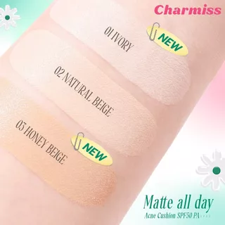 คุชชั่นเขียว Charmiss Matte All Day Acne Cushion SPF 50 PA++++ 8 g คุชชั่นสิว เนื้อแมทท์